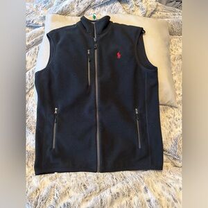Polo Ralph Lauren Men’s Small Brushed Fleece Full-Zip Vest Black Performance